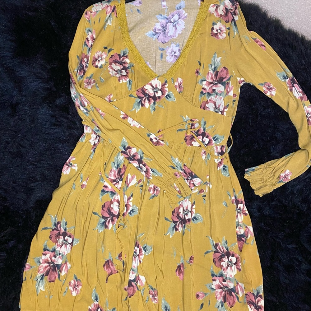 Cute short mustard yellow sundress
